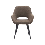 LABEL51 Eetkamerstoel Fer - Bruin - Boucle - Black Frame