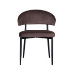 LABEL51 Eetkamerstoel Bliss - Taupe - Fluweel - Black Frame