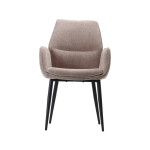 LABEL51 Eetkamerstoel Morris - Clay - Elite - Zwart Metalen Frame