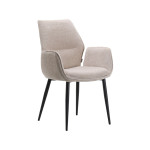 LABEL51 Eetkamerstoel Morris - Naturel - - Zwart Metalen Frame