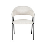 LABEL51 Eetkamerstoel Lowen - Wit - Boucle - Black Frame