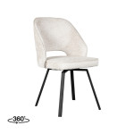 LABEL51 Eetkamerstoel Lewis - Crème - Elegance - Black Frame