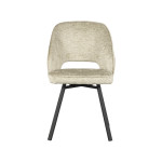 LABEL51 Eetkamerstoel Lewis - Beige - Elegance - Zwart Metalen Frame