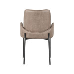 LABEL51 Eetkamerstoel Joni - Taupe - Micro Suede - Black Frame