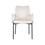 LABEL51 Eetkamerstoel Joni - Creme - Elegance - Zwart Metalen Frame
