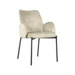 LABEL51 Eetkamerstoel Joni - Beige - Elegance - Zwart Metalen Frame