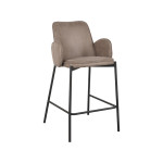 LABEL51 Barkruk Joni - Taupe - Micro Suede - Laag