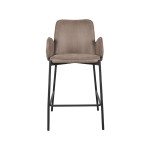 LABEL51 Barkruk Joni - Taupe - Micro Suede - Laag