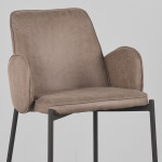 LABEL51 Barkruk Joni - Taupe - Micro Suede - Zithoogte 78