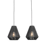 LABEL51 Hanglamp Ibiza - Zwart - - 2-Lichts