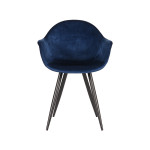 LABEL51 Eetkamerstoel Forli - Blauw - Fluweel - Black Frame