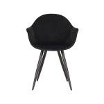 LABEL51 Eetkamerstoel Forli - Zwart - Fluweel - Black Frame