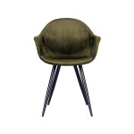 LABEL51 Eetkamerstoel Forli - Army green - Fluweel - Black Frame