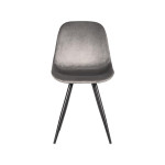 LABEL51 Eetkamerstoel Capri - Grijs - - Zwart Metalen Frame