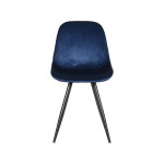 LABEL51 Eetkamerstoel Capri - Blauw - Fluweel - Black Frame