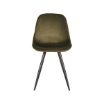 LABEL51 Eetkamerstoel Capri - Army green - Fluweel - Black Frame