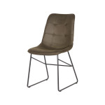 LABEL51 Eetkamerstoel Slim - Army green - Microfiber - Black Frame