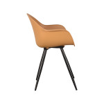 LABEL51 Eetkamerstoel Luca - Oker - - Zwart Metalen Frame