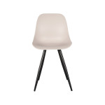 LABEL51 Eetkamerstoel Monza - Zand - Kunststof - Zwart Metalen Frame