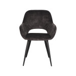 LABEL51 Eetkamerstoel Fer - Antraciet - - Zwart Metalen Frame