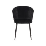 LABEL51 Eetkamerstoel Wave - Zwart - Fluweel - Black Frame