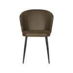 LABEL51 Eetkamerstoel Wave - Army green - Microfiber - Black Frame