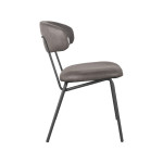 LABEL51 Eetkamerstoel Zack - Antraciet - - Zwart Metalen Frame