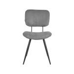 LABEL51 Eetkamerstoel Vic - Donkergrijs - Ribcord - Black Frame