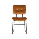 LABEL51 Eetkamerstoel Dez - Oker - Velours - Zwart Metalen Frame