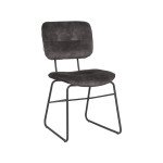 LABEL51 Eetkamerstoel Dez - Antraciet - Velours - Black Frame