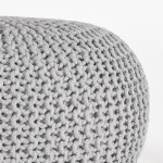 LABEL51 Poef Knitted - Lichtgrijs - - L