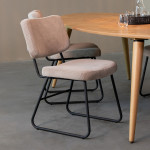 LABEL51 Eetkamerstoel Noah - Naturel - Boucle - Black Frame