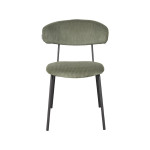 LABEL51 Eetkamerstoel Zack - Forest - Ribcord - Zwart Metalen Frame