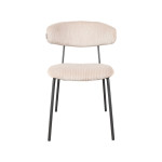 LABEL51 Eetkamerstoel Zack - Naturel - Ribcord - Black Frame