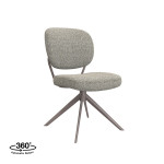 LABEL51 Eetkamerstoel Geneva - Truffel grijs - Boucle - Bronze Frame