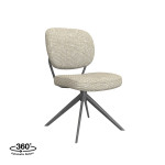 LABEL51 Eetkamerstoel Geneva - Naturel - Boucle - Black Frame