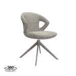 LABEL51 Eetkamerstoel Zurich - Truffel grijs - Boucle - Bronze Frame