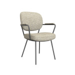LABEL51 Eetkamerstoel Lausanne - Naturel - Boucle - Black Frame