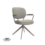 LABEL51 Eetkamerstoel Basel - Truffel grijs - Boucle - Bronze Frame
